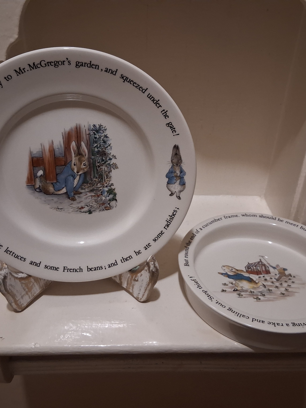 Vintage Wedgwood Beatrix Potter Peter Rabbit Bowl & Plate Set